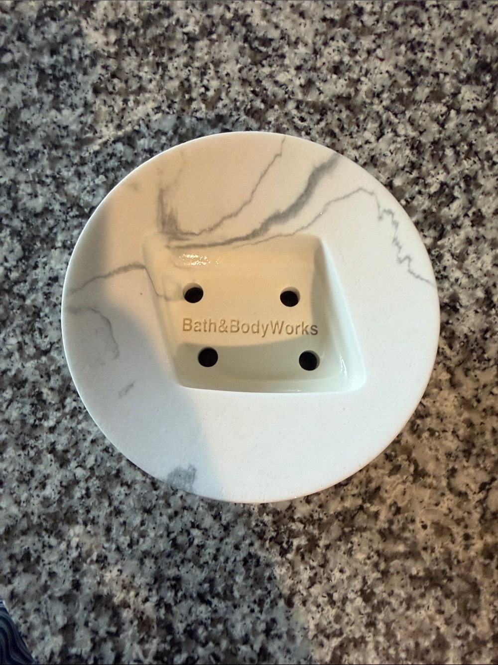 Hand soap holder Marble-Effect with Dark Base - Picture 2 of 2
